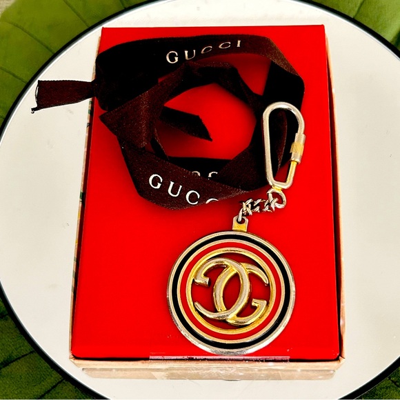 GUCCI AUTHENTIC KEYCHAIN OR BAG CHARM. VINTAGE UNISEX - Picture 1 of 4